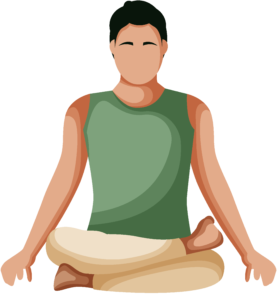 Person performing the Fire Log (Ardha Agnistambhasana
) Yoga Pose