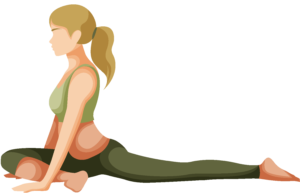 Person performing the Half Pigeon (Ardha Kapotasana) Yoga Pose