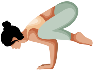 Person performing the Crane/Crow (Bakasana) Yoga Pose