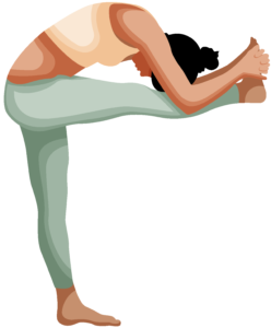 Person performing the Standing Head to Knee (Dandayamana Janushirasana) Yoga Pose