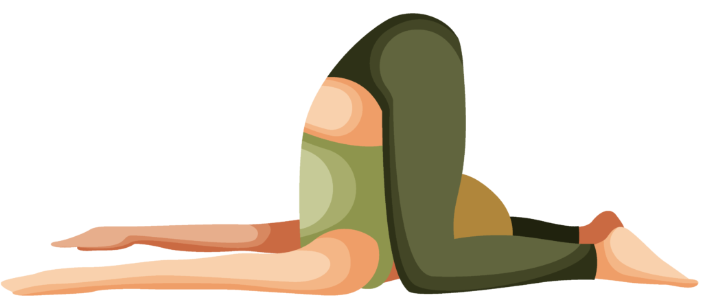 Person performing the Ear Pressure (Karnapidasana) Yoga Pose