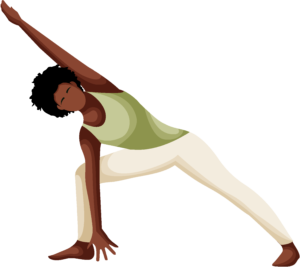 Person performing the Revolved Extended Side Angle (Parivrtta Parsvakonasana) Yoga Pose