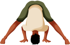 Person performing the Wide-Legged Forward Bend (Prasarita Padottanasana) Yoga Pose