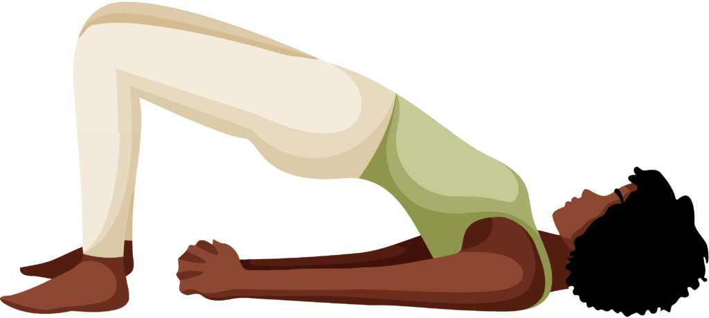 Person performing the Bridge (Setu Bandha Sarvangasana) Yoga Pose