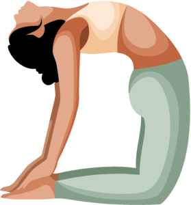 Person performing the Camel (Ustrasana) Yoga Pose